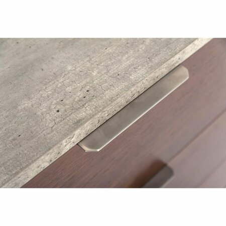Homeroots Modern Concrete Dresser - Dark Walnut 282695